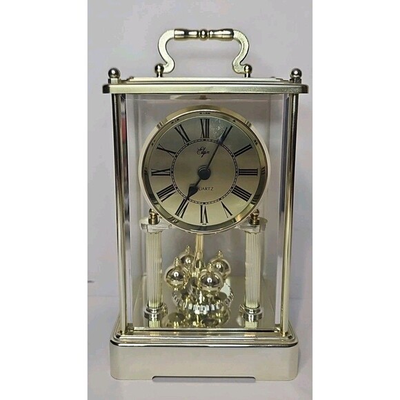 Elgin Quartz Mantle Carriage Clock - Working  VINTAGE Made In JAPAN - Picture 1 of 6